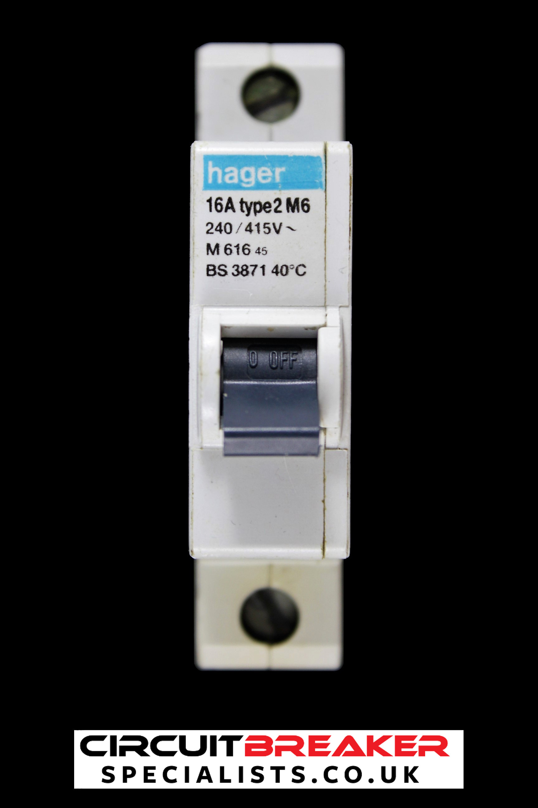 HAGER 16 AMP TYPE 2 M6 MCB CIRCUIT BREAKER M616 45