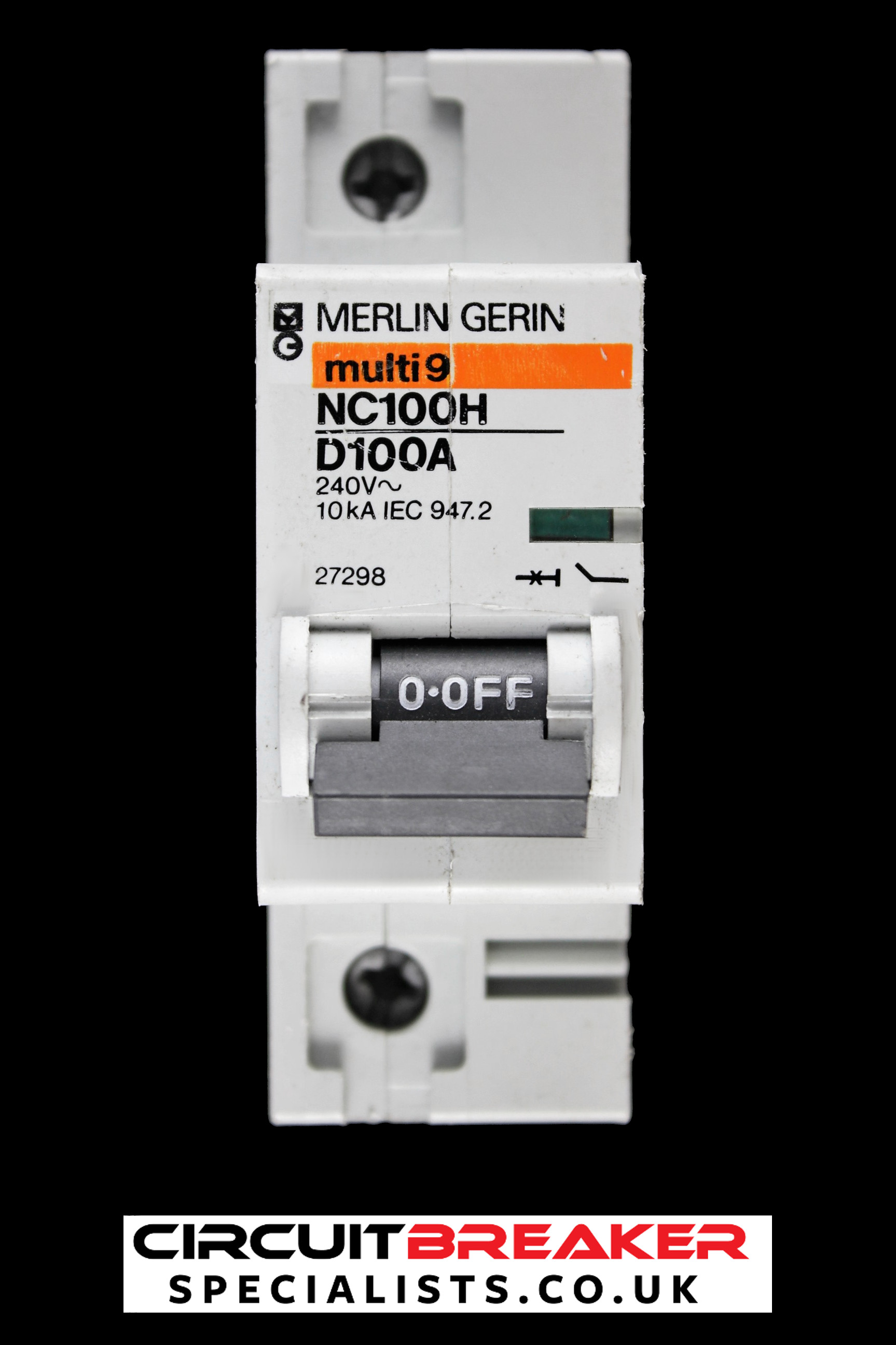 MERLIN GERIN 100 AMP CURVE D 10kA MCB CIRCUIT BREAKER NC100H 27298