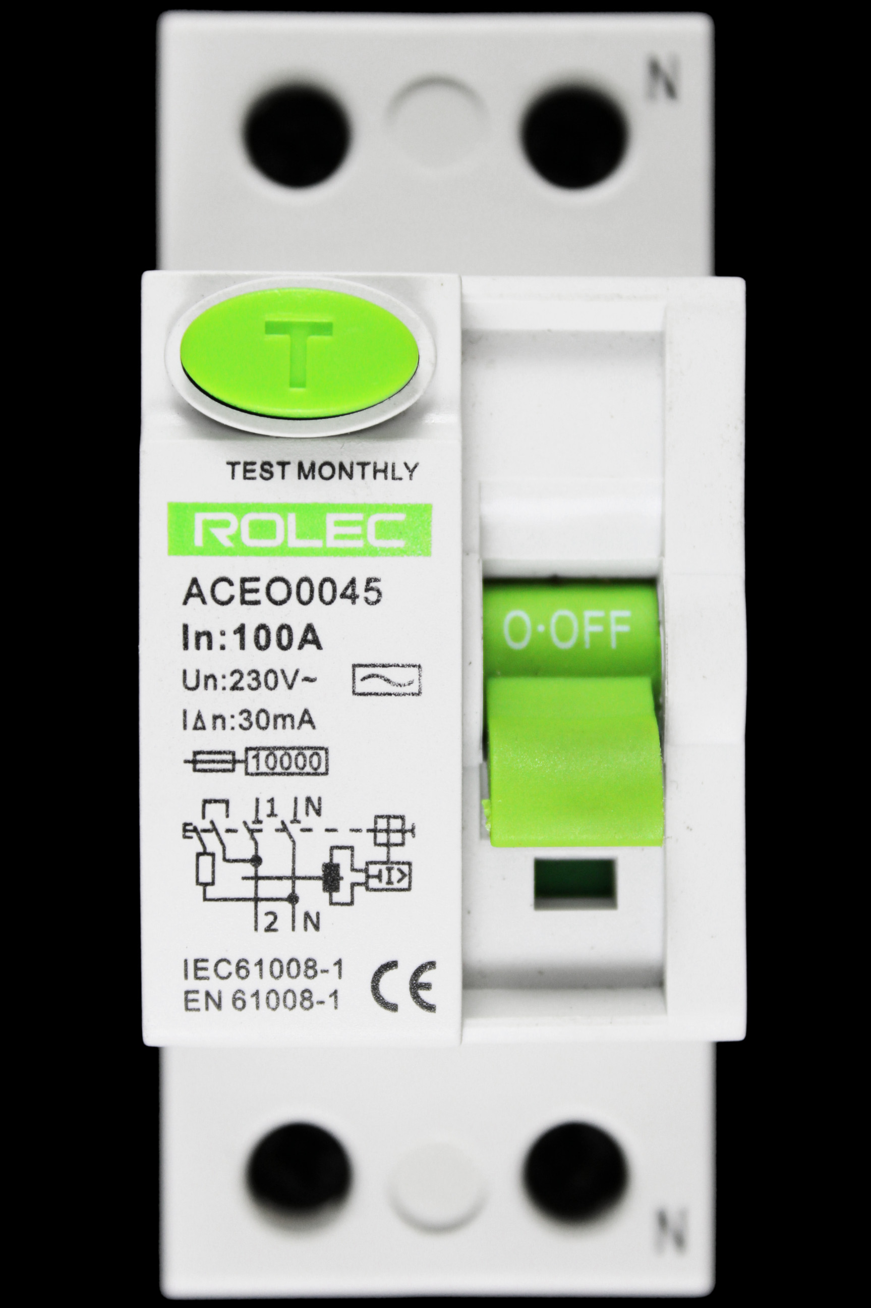 ROLEC 100 AMP 30mA DOUBLE POLE TYPE RCD AC ACEO0045