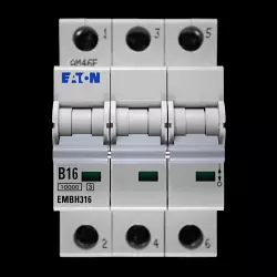 EATON 16 AMP CURVE B 10kA TRIPLE POLE MCB CIRCUIT BREAKER EMBH316
