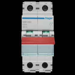 HAGER 63 AMP DOUBLE POLE MAIN SWITCH DISCONNECTOR SBR263