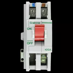 CRABTREE 100 AMP DOUBLE POLE MAIN SWITCH DISCONNECTOR