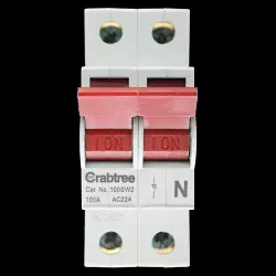 CRABTREE 100 AMP DOUBLE POLE MAIN SWITCH DISCONNECTOR 100SW2