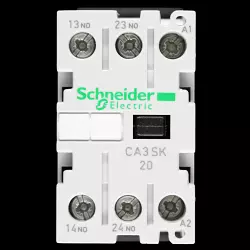 SCHNEIDER 10 AMP DOUBLE POLE NO AUXILIARY CONTACTOR 24V COIL CA3 SK20BD