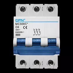 CPN 6 AMP CURVE C 6kA TRIPLE POLE MCB CIRCUIT BREAKER MC306C