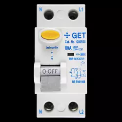 GET 80 AMP 30mA DOUBLE POLE RCD TYPE AC G80R30
