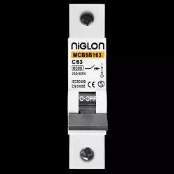 NIGLON 63 AMP CURVE C 6kA MCB CIRCUIT BREAKER MCB6B163