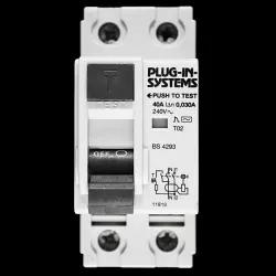 PLUG-IN-SYSTEMS 40 AMP 30mA DOUBLE POLE RCD TYPE AC 11819
