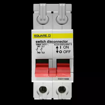 SQUARE D 100 AMP DOUBLE POLE MAIN SWITCH DISCONNECTOR SQO1100M