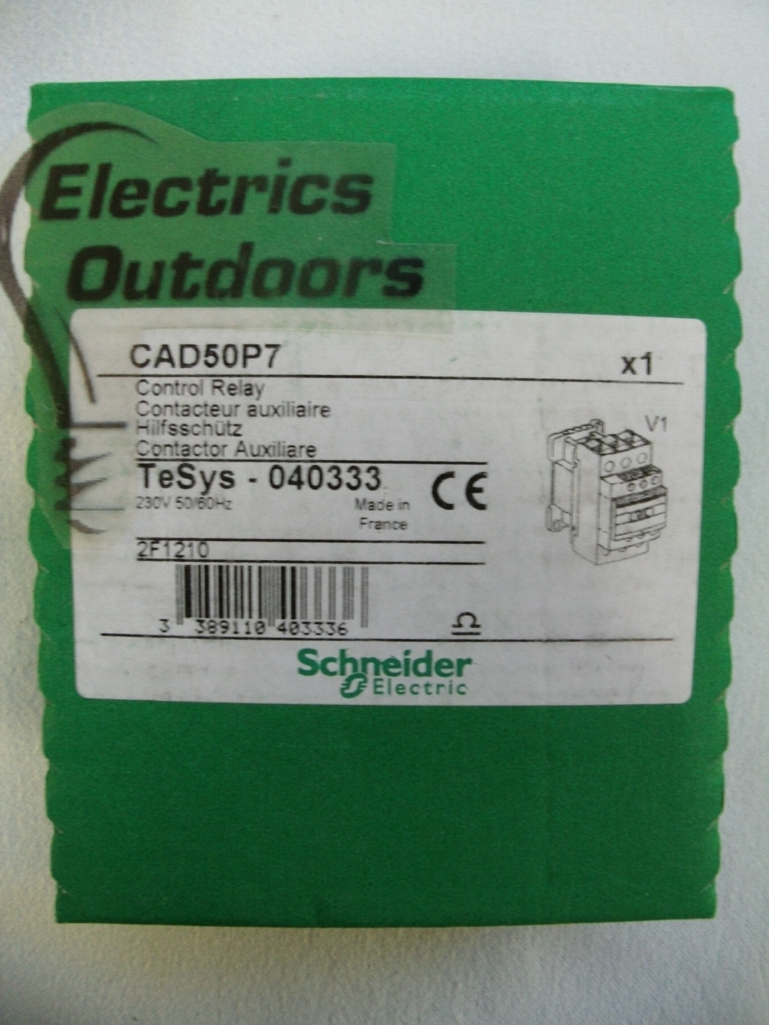 SCHNEIDER ELECTRIC 230V 50Hz 60Hz CONTROL RELAY TeSys 040333 CAD50P7 2F1210