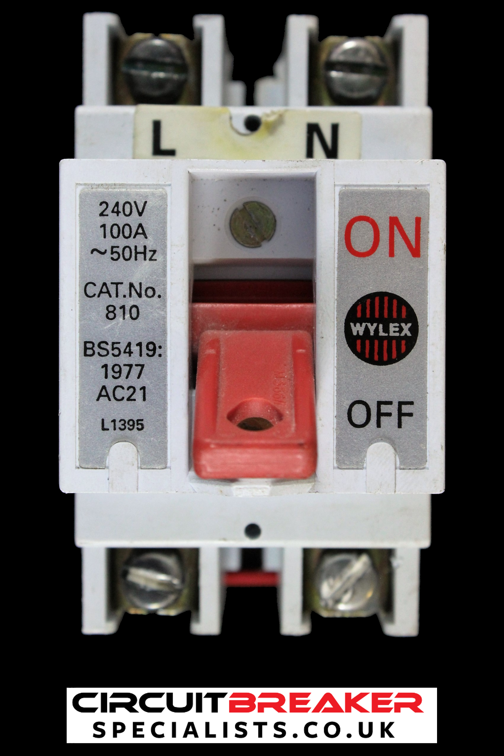 WYLEX 100 AMP DOUBLE POLE MAIN SWITCH DISCONNECTOR CAT No 810 AC21