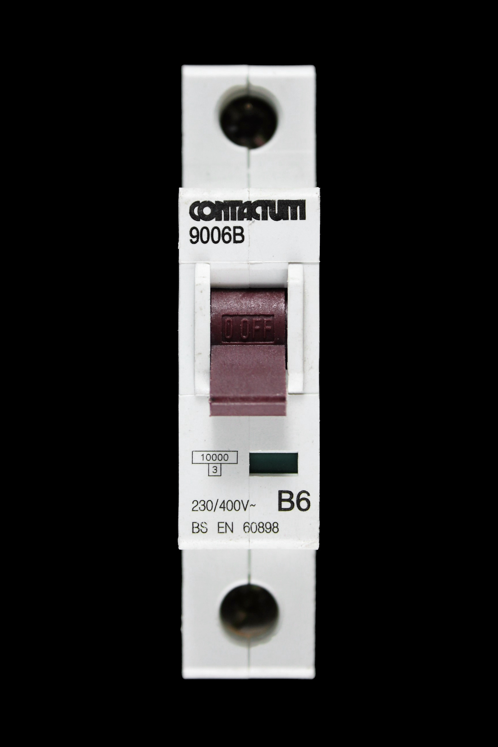 CONTACTUM 6 AMP CURVE B 10kA MCB CIRCUIT BREAKER 9006B BLACK