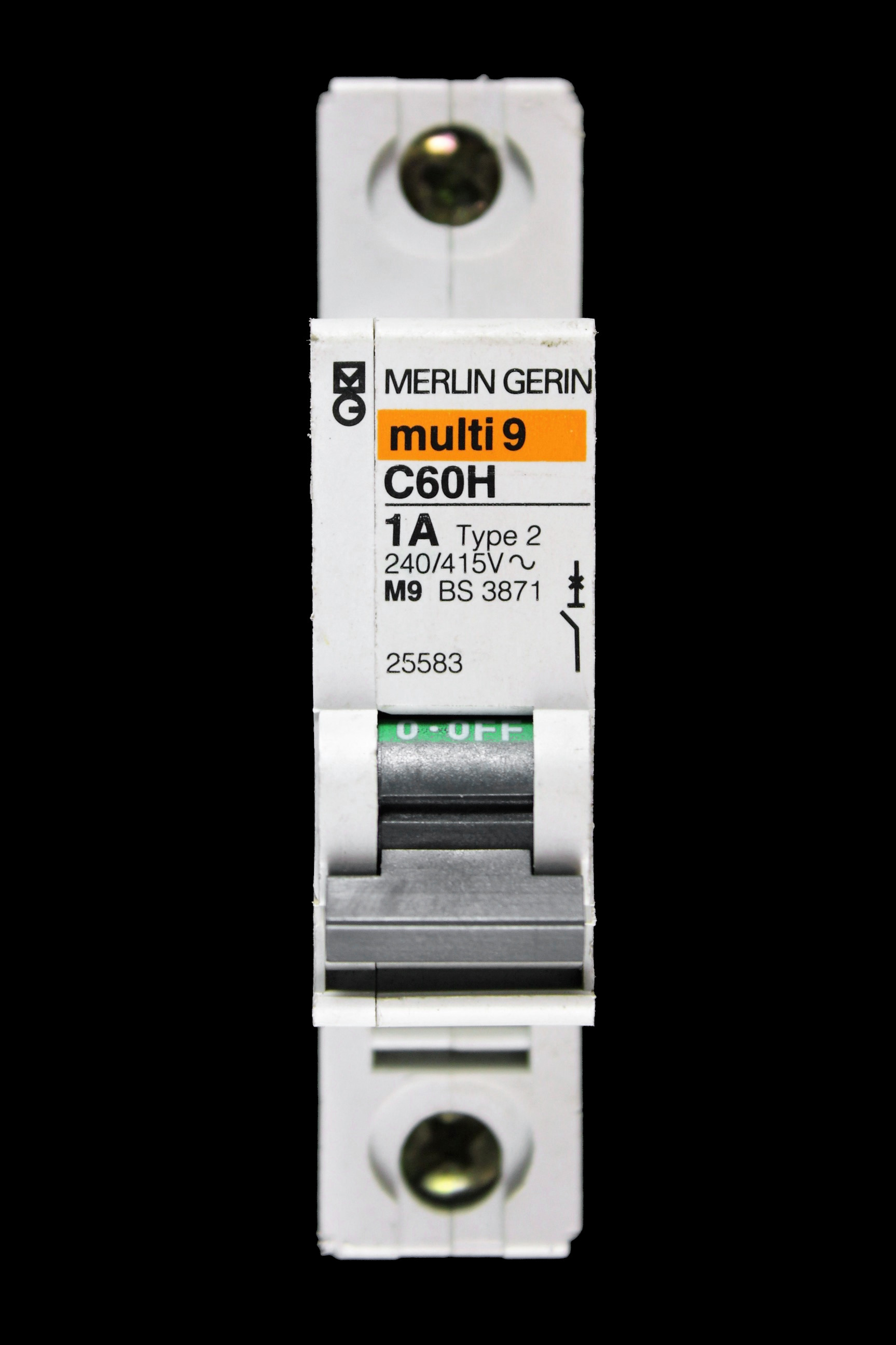MERLIN GERIN 1 AMP TYPE 2 M9 MCB CIRCUIT BREAKER 25583 C60H MULTI9