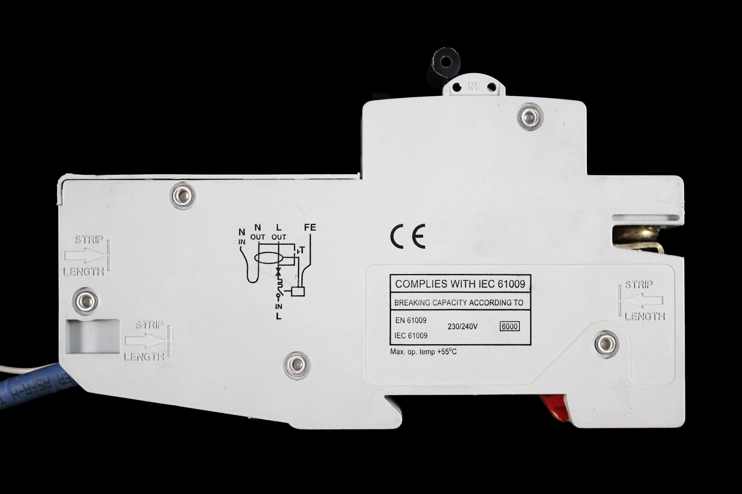 NEWLEC 6 AMP CURVE C 6kA 30mA RCBO TYPE A NLRCB630A RED CLIP