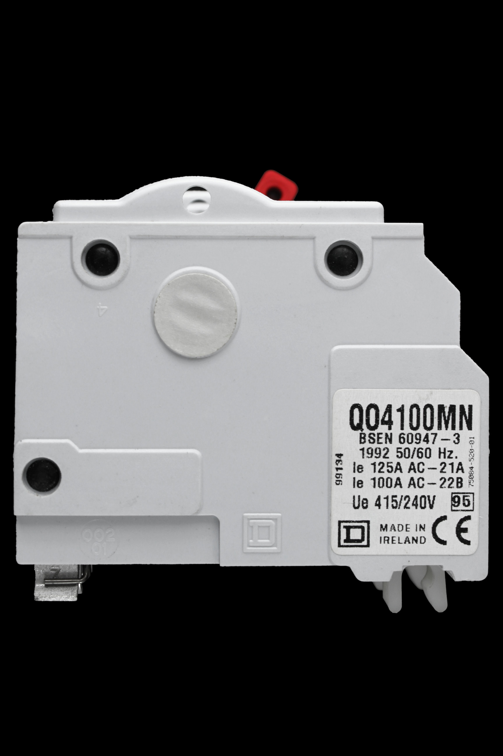 SQUARE D 125 AMP FOUR POLE MAIN SWITCH DISCONNECTOR QO4100MN