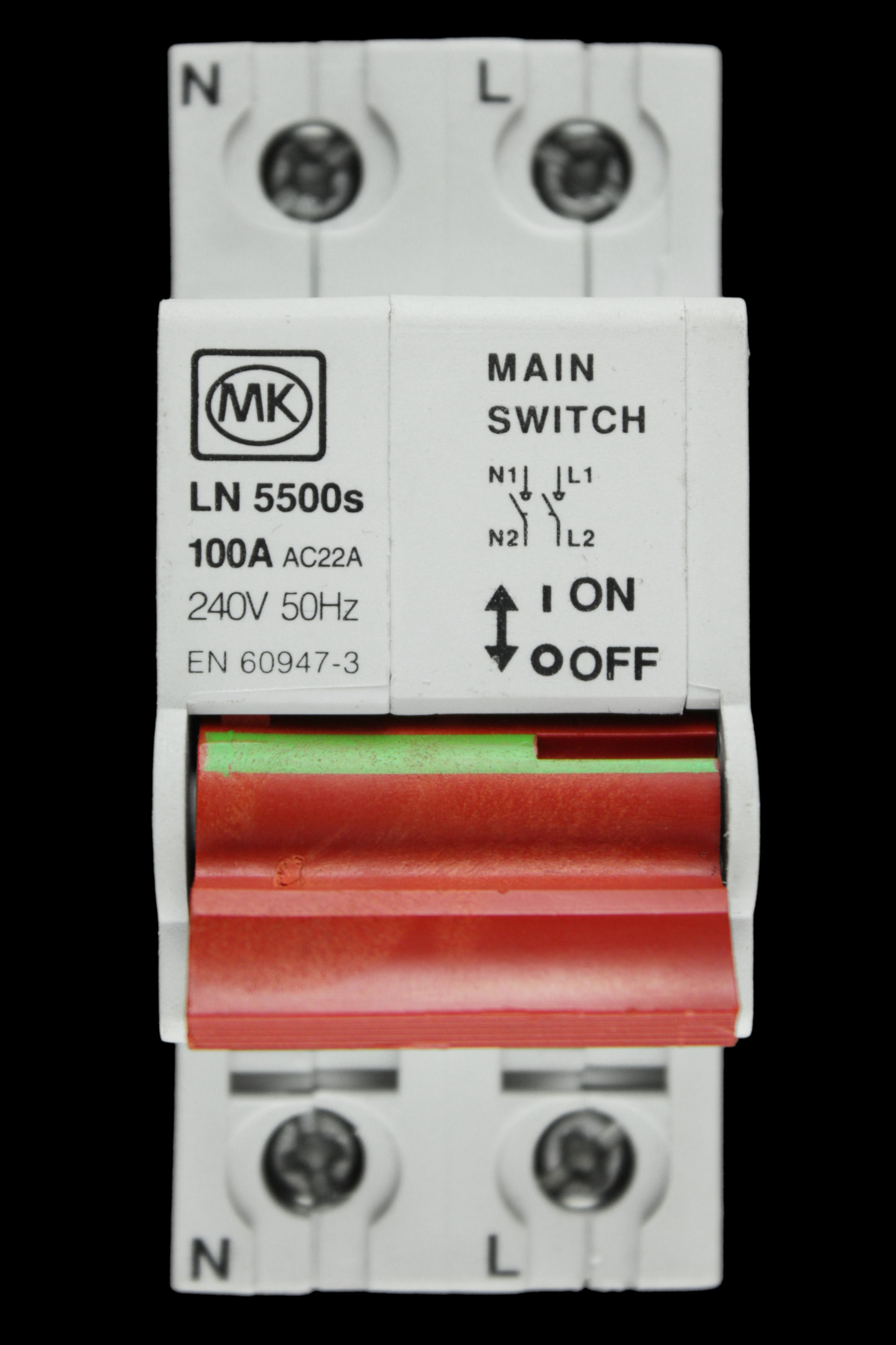 MK 100 AMP DOUBLE POLE MAIN SWITCH DISCONNECTOR SENTRY LN 5500S AC22A