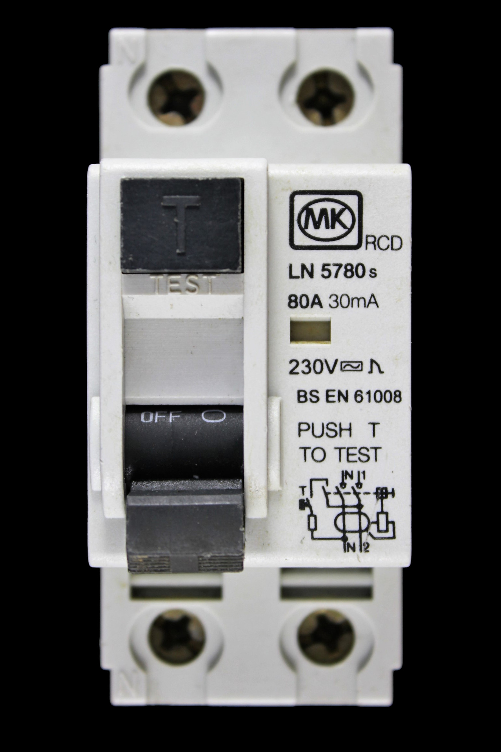 MK 80 AMP 30mA DOUBLE POLE RCD TYPE AC LN 5780S
