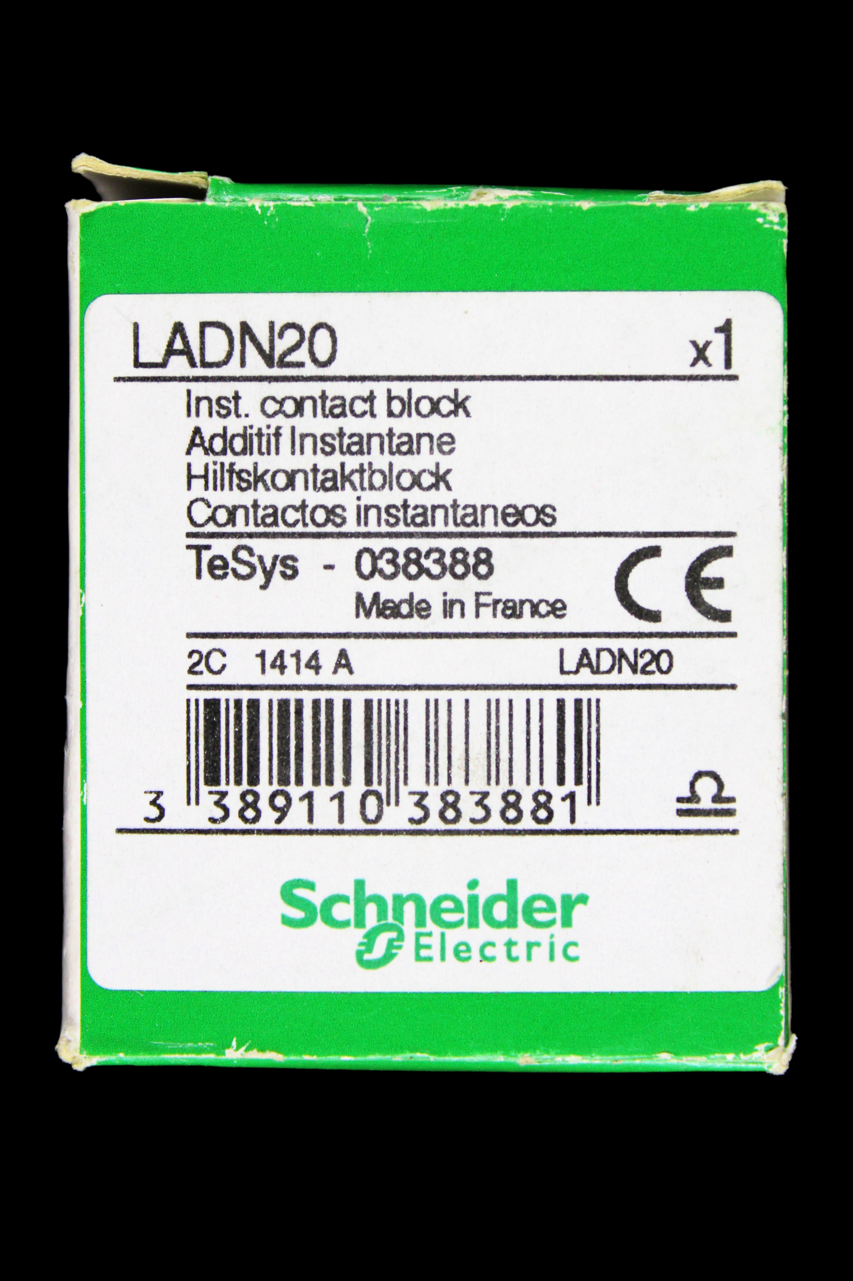 SCHNEIDER 2 NO AUXILIARY CONTACT BLOCK LADN20