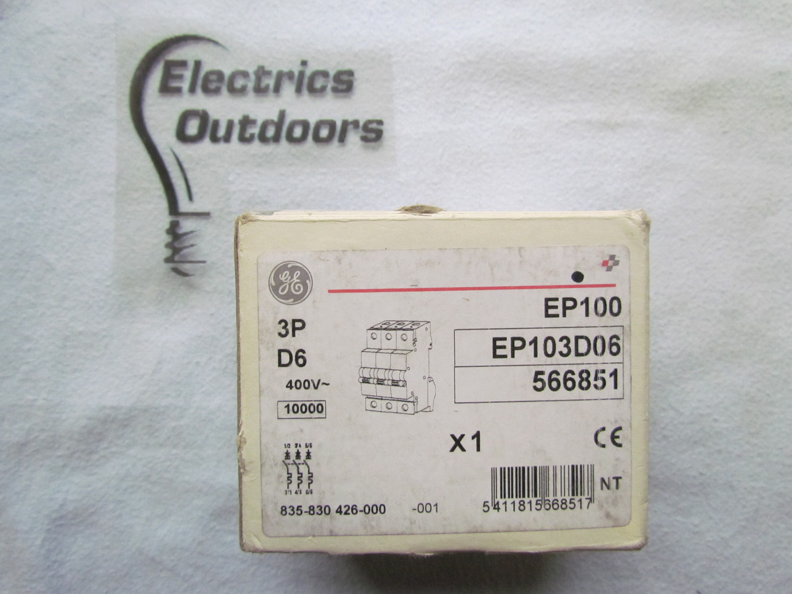 GENERAL ELECTRIC 6 AMP CURVE D 10kA TRIPLE POLE MCB CIRCUIT BREAKER EP103 566851