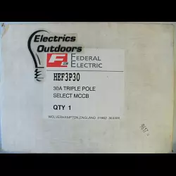 FEDERAL ELECTRIC 30 AMP 22kA TRIPLE POLE MCCB SELECT HEF3P30