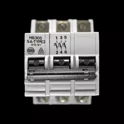 WYLEX 5 AMP TYPE 2 M9 TRIPLE POLE MCB CIRCUIT BREAKER HB305 STOTZ