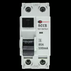 CGD 80 AMP 100mA DOUBLE POLE TIME DELAYED RCCB TYPE AC CGD-80/100/2/S