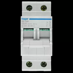 HAGER 100 AMP DOUBLE POLE MAIN SWITCH DISCONNECTOR SB299