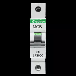 CRABTREE 6 AMP CURVE C 6kA MCB CIRCUIT BREAKER LOADSTAR 6FS06C BC