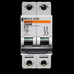 MERLIN GERIN 10 AMP CURVE B 10kA DOUBLE POLE MCB CIRCUIT BREAKER C60HB 25856