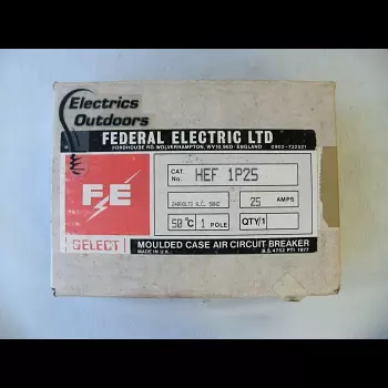 FEDERAL ELECTRIC 25 AMP 18kA MCCB SELECT HEF1P25