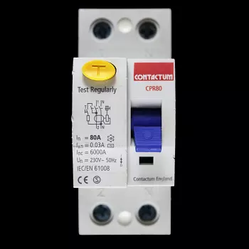 CONTACTUM 80 AMP 30mA DOUBLE POLE RCCB RCD TYPE AC CPR80