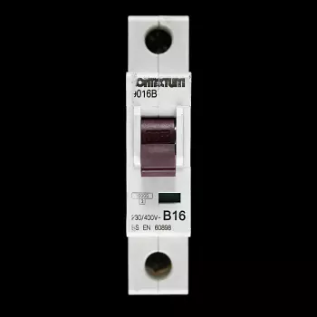 CONTACTUM 16 AMP CURVE B 10kA MCB CIRCUIT BREAKER 9016B BLACK