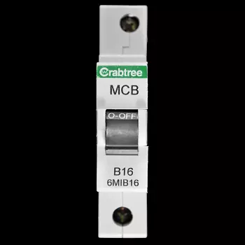 CRABTREE 16 AMP CURVE B 6kA MCB CIRCUIT BREAKER LOADSTAR 6M1B16