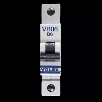 VOLEX 6 AMP CURVE B 6kA MCB CIRCUIT BREAKER VB06 BLACK CLIP